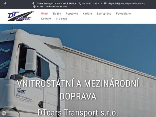 autodoprava náchod dtcars transport s.r.o. spolehlivá mezinárodní silniční přeprava. paletová přeprava po eu. přeprava nebezpečného nebo odpadního materiálu. pronájem, odvoz i dodávka materiálu velkoobjemovými kontejnery.