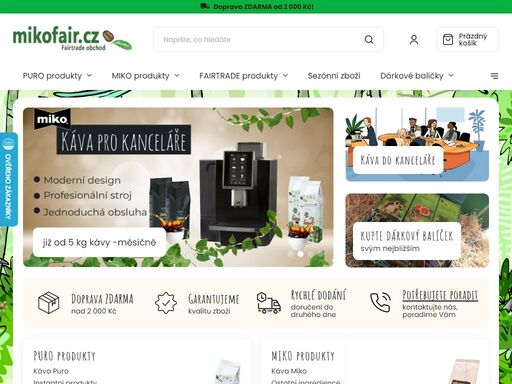 vstupte do světa fairtrade kávy společně s mikofair.cz. prozkoumejte naši širokou nabídku zboží a objevte nové chutě. zažijte kvalitu s každým nákupem.