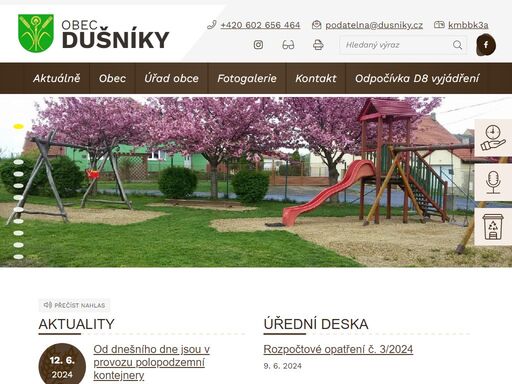 oficiální stránky obce dušníky