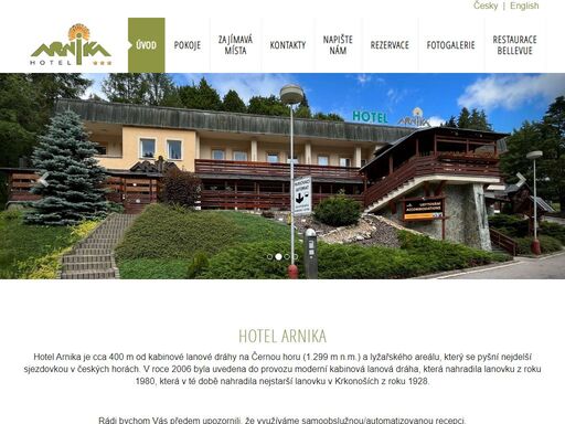    
   
   
   
hotel arnika   
hotel arnika je cca 400 m od kabinové lanové dráhy na černou horu (1.299 m n.m.) a lyžařského areálu, který se pyšní nejdelší...
