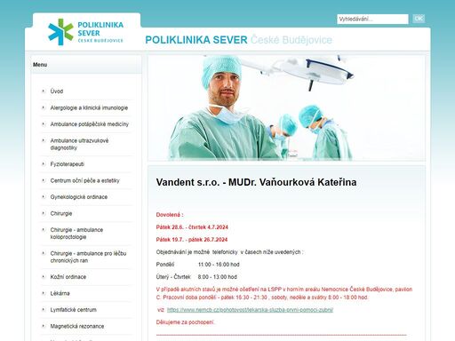 www.poliklinikasever.cz/mudr-vanourkova-ivana-stomatologie-vandent-s-r-o