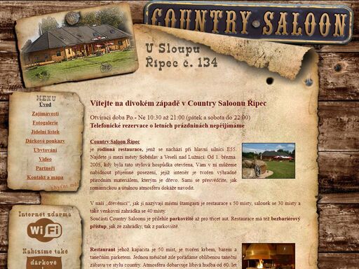 country saloon je stylová restaurace s přijemnou dobovou atmosférou. pořádání svateb, firemních večírků. možnost ubytování.,country-saloon.eu