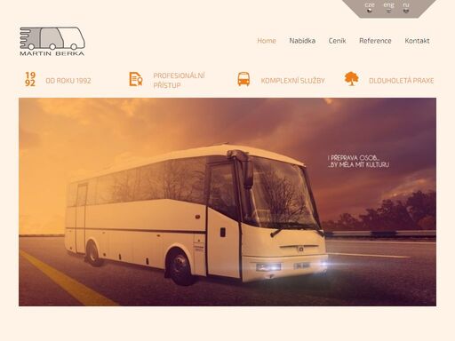 autobusová doprava, zájezdová doprava, doprava minibusem, přeprava osob a další služby zajišťuje společnost autobusová doprava martin berka - praha.
