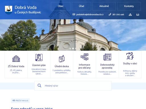 oficiální stránky obce dobrá voda u českých budějovic