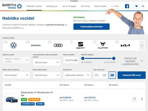 operativní leasing ? na vozy 9 značek ? škoda, volkswagen, seat, cupra, audi, kia, peugeot, citroen, opel. bez provize a poplatků, vozy skladem a k vyzkoušení. poradíme vám s výběrem.