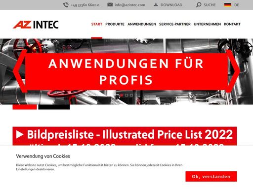 az intec ist der universalanbieter unter den herstellern von armaturen und leitungstechnik für fluide, brenngase. 