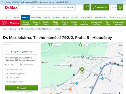 dr. max lékárna, tilleho náměstí 792/2, praha 5 - hlubočepy | dr. max lékárna