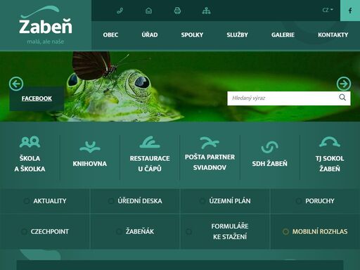 oficiální stránky obce žabeň