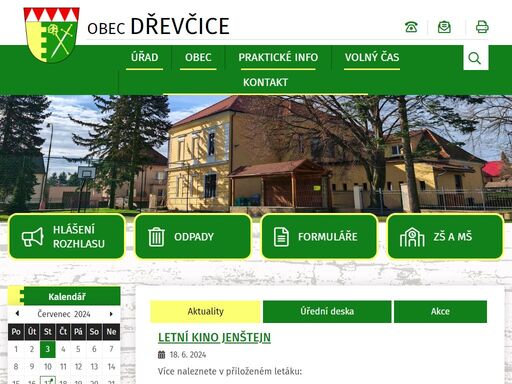 oficiální stránky obce dřevčice