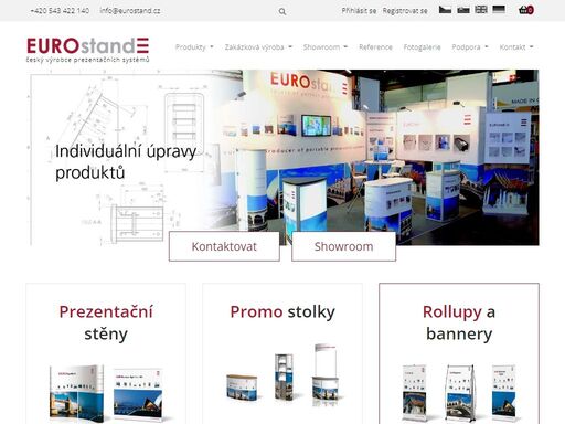 eurostand český výrobce - přenosné prezentační systémy, mobilní reklamní bannery, výstavní stěny, roll-upy, ochutnávkové stolky a pulty, reklamní stojany, stojany na letáky a promo stolky.