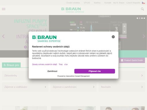 b. braun cz/sk je dceřinou společností koncernu b. braun – předního světového výrobce zdravotnických prostředků a technologií. 