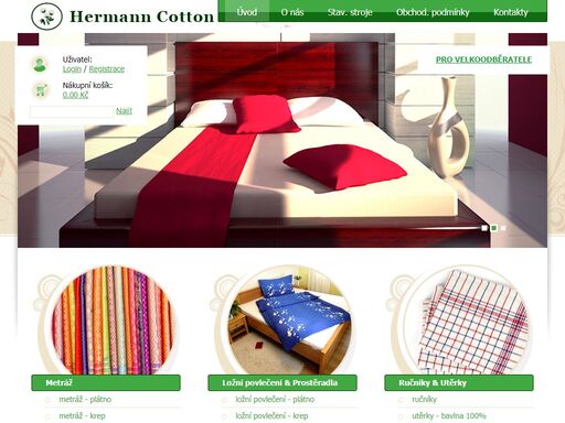 hermann cotton - prodej ložní metráže