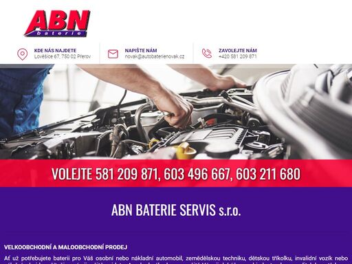 firma abn baterie servis s.r.o. se zabývává prodejem autobaterií banner, varta a exide, v přerově a okolí.