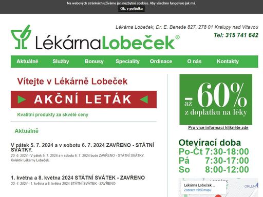 www.lekarnalobecek.cz