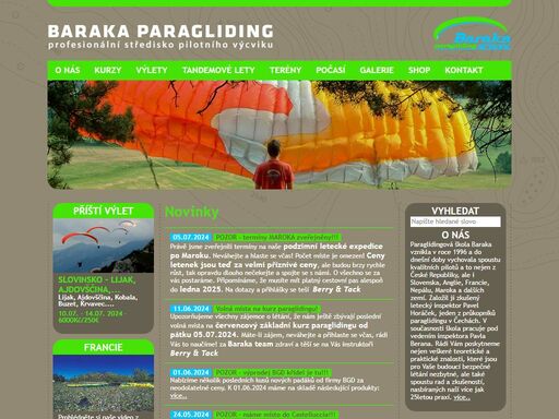  paragliding, kurzy paraglidingu siv, výcvik škola létání, tandemové lety ještěd, výuka paraglidingu, zájezdy, vybavení, e-shop paragliding, sky para, liberec | baraka paragliding