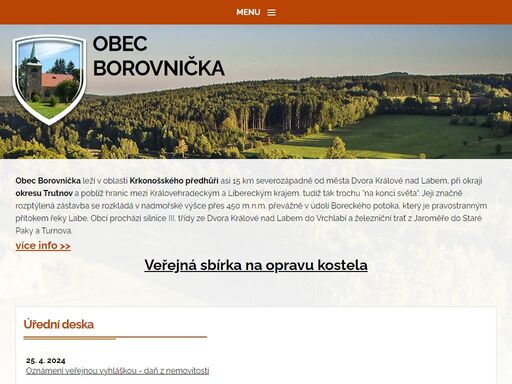 obec borovnička - oficiální webové stránky