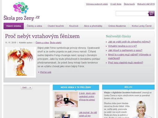 škola pro ženy.cz - web určený pro každou ženu, která chce být šťastná a mimořádná. zajímavé články o vztazích, zdraví, hubnutí, kariéře a financích.