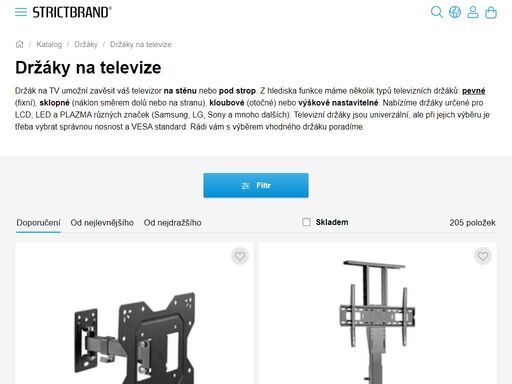 kvalitní a spolehlivé držáky a stojany na televize přímo od výrobce. nejširší nabídka, skvělé ceny a krátké dodací lhůty z vlastního skladu v čr.