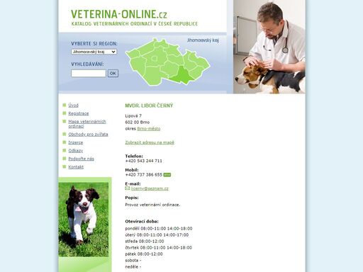 mvdr. libor černý. veterina | katalog veterinárních ordinací v české republice. informace o veterinárních ordinacích v praze, brně a jinde.