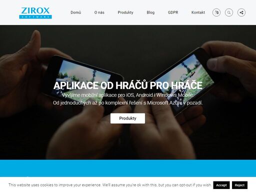 zirox software s.r.o. - vývoj mobilních aplikací pro ios, android i windows mobile. mobilní aplikace od hráčů pro hráče pro dokonalý zážitek ze hry.