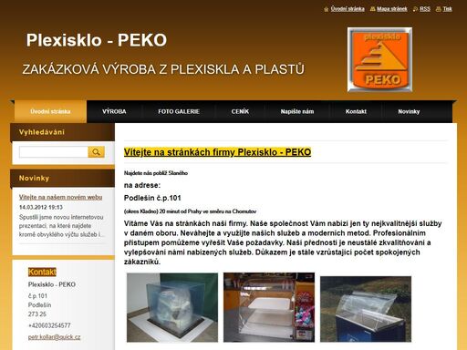 zakázková výroba z plexiskla a plastů

více zde: https://plexisklo-peko.webnode.cz/sluzby/