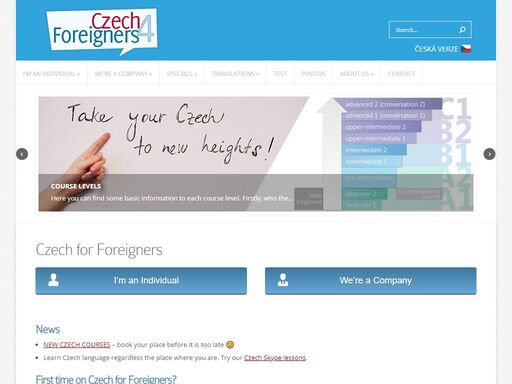 czech for foreigners offers czech courses for foreigners living in brno, prague or pilsen. learn czech in brno, prague and pilsen. czech skype lessons.