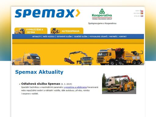 spemax olomouc - vyproštění a odtah osobních i nákladních vozidel, autodoprava, autopůjčovna