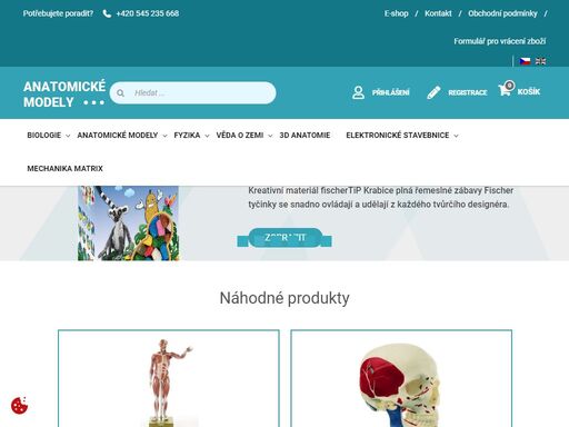 anatomickemodely.cz - široká nabídka školních výukových pomůcek, anatomických modelů a mnohem více na našem e-shopu!