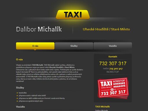 taxi michalík nabízí taxi přepravu po území měst uherské hradiště, staré město a po jejich okolí. přeprava v prostorných automobilech audi a6.