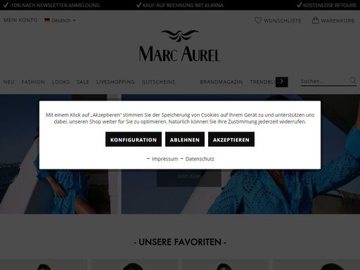 vítejte v našem e-shopu. marc aurel je německá oděvní značka pro ženy, které upřednostňují moderní životní styl nezávisle na věku, milující eleganci, perfektní střih, ojedinělé a kvalitní materiály.
rádi pro vás seženeme ten pravý kousek. stačí nás kontaktovat na email či přes formulář v sekci kontakty. děkujeme :-)