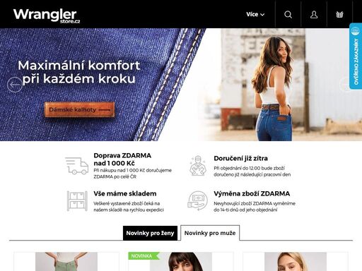 wranglerstore.cz je ověřený specialista značky wrangler. v nabídce e-shopu naleznete dámské i pánské oblečení a doplňky této proslulé značky.