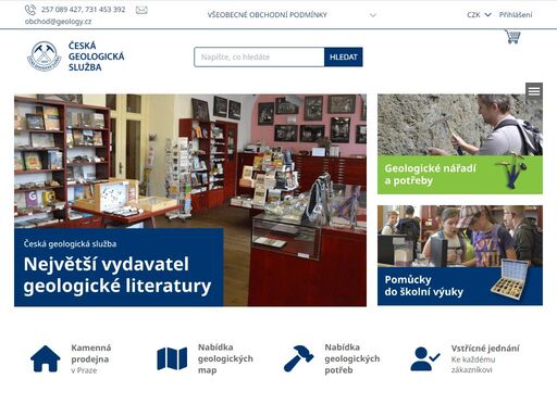 vítejte v našem obchodě.  
 
česká geologická služba je největším vydavatelem geologické literatury v české republice. 
e-shop nabízí nejnovější publikace, mapy a periodika z produkce čgs i publikace s geologickou tematikou z jiných nakladatelství. 
veškerý sortiment je dostupný v geologickém knihkupectví v centru…