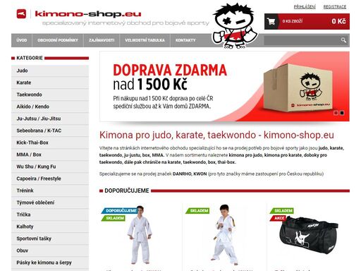 kimono-shop.eu - kimona na judo, karate, kompletní sortiment pro bojové sporty. široký sortiment - výborná cena. doprava nad 1.500 kč zdarma