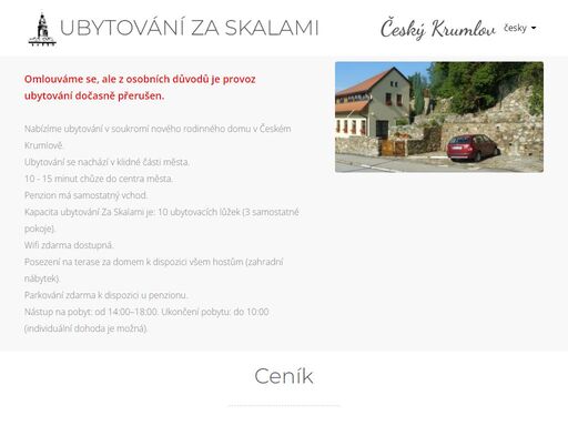 klidný penzion v soukromí nového rodinného domu v českém krumlově.