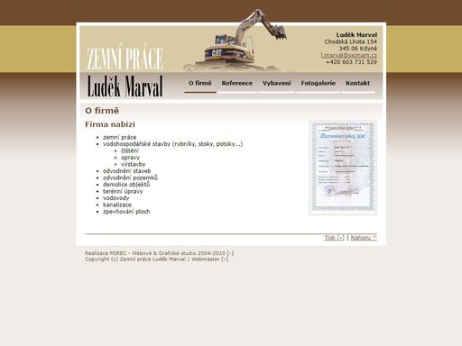 oficiální web kosmetického společnosti zemní práce luděk marval