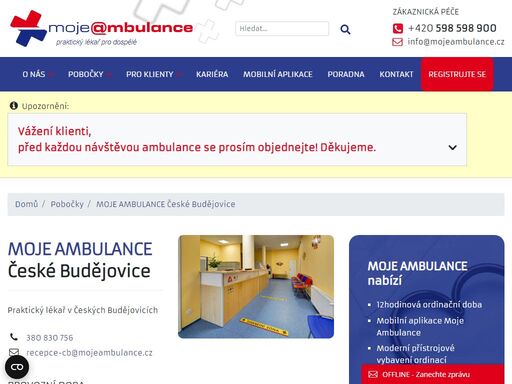 moje ambulance – největší síť ordinací praktických lékařů pro dospělé v čr. 12hodinová ordinační doba, online registrace i objednávka, hrazeno ze zp. 