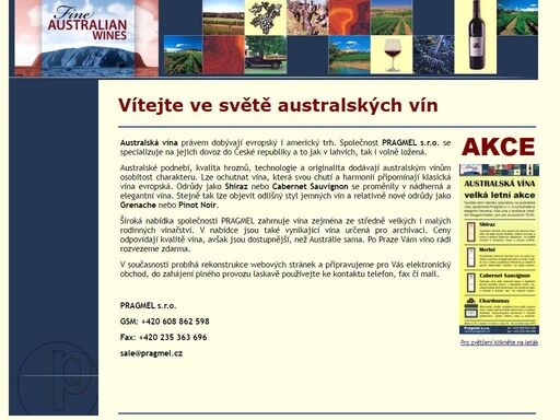 pragmel s.r.o. - specialista na dovoz australských vín