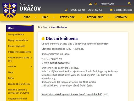oficiální stránky obce drážov