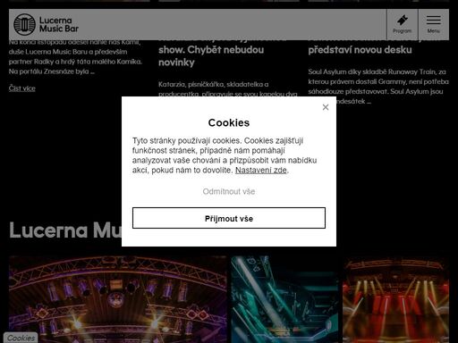 informace o klubu lucerna music bar, aktuální program, fotoreporty a otevírací doba.