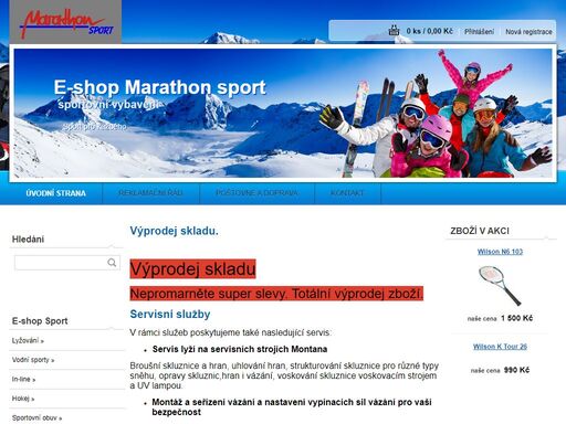 firma marathon sport existuje již od roku 1993. specializuje se na prodej sportovního zboží, zejména na lyžařské, tenisové a turistitické vybavení, ale i na další typy sportovního zboží.