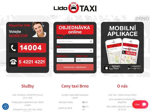 levná a rychlá taxislužba? zvolte lido taxi brno. nabízíme non-stop provoz, nové vozy, spolehlivé řidiče a lidové ceny. objednávejte na telefonu 14004.