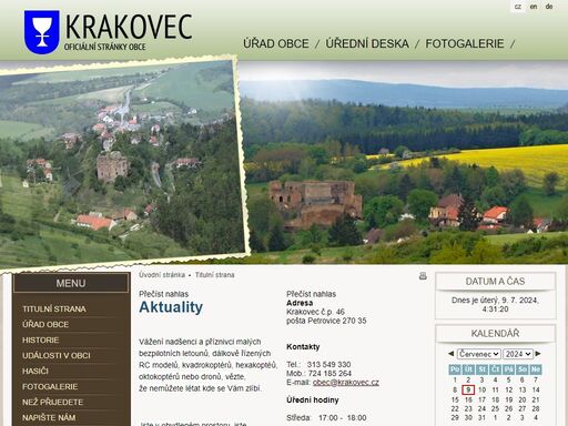 oficiální stránky obce krakovec