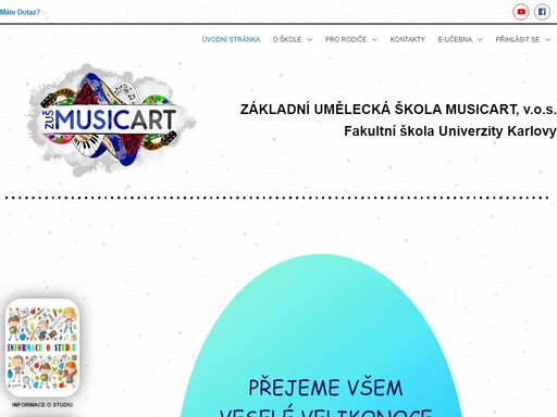 soukromá základní umělecká škola music art v.o.s. - fakultní škola univerzity karlovy