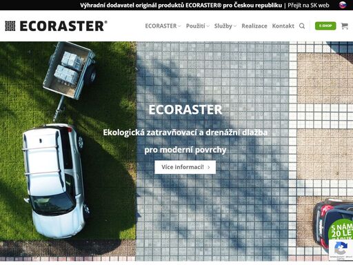 plastová zatravňovací dlažba ecoraster je jednička na trhu. dlažba vytvoří ekologický povrch bez bláta a louži s nosností až 800 tun.