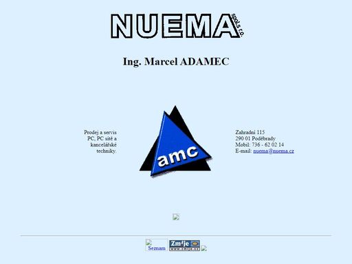 nuema - ing. marcel adamec - prodej a servis pc, pc-sítě a kancelářské techniky