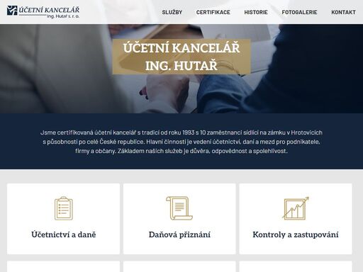 jsme certifikovaná účetní kancelář s tradicí od roku 1993 s 10 zaměstnanci sídlící na zámku v hrotovicích s působností po celé české republice.