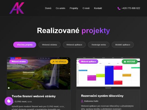 tvorba moderních webových stránek a designů v kroměříži a okolí. adam koukal – portfolio projektů, ux design a frontend.