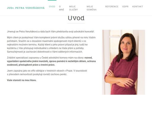 jsem advokátkou se specializací na rodinné, občanské, trestní, přestupkové a pracovní právo působící na praze 8.