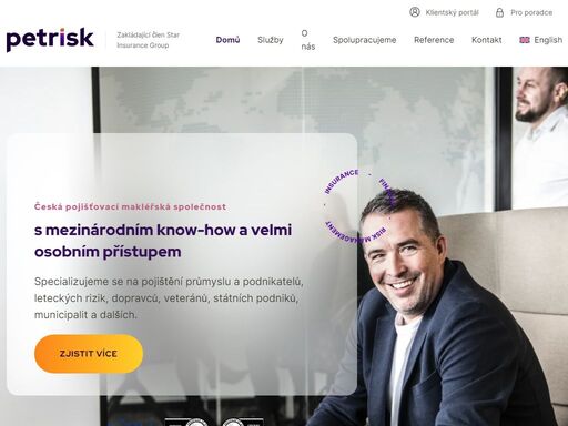 specializujeme se na pojištění průmyslu a podnikatelů, leteckých rizik, dopravců, veteránů, státních podniků, municipalit a dalších.
