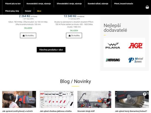 pásové pily a kotoučové pily, pilové kotouče a listy, nářadí na kov, dřevo i beton - eshop strojni-pily.eu ? vlastní sklady, ? servis, ? léta zkušeností.